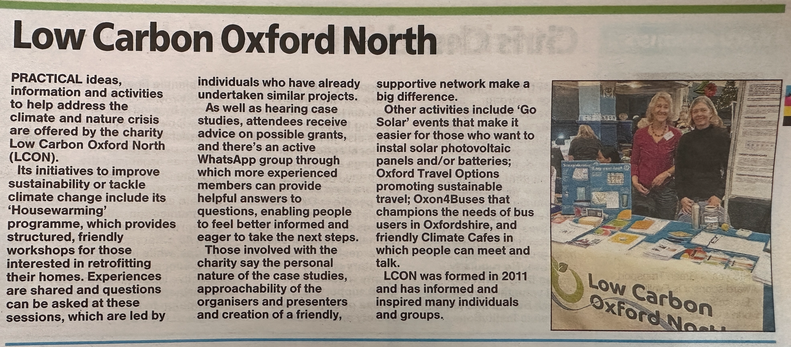LCON shortlisted for Oxford Climate Awards